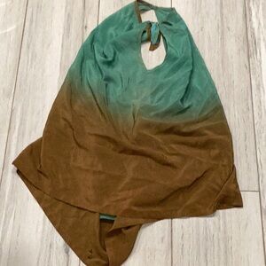 Green and Brown Halter Top